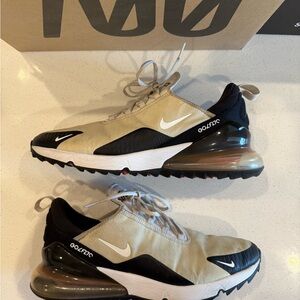 Nike Air Max 270 Beige and Black Golf Shoes